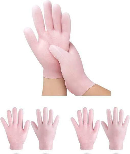 (Combo Pack) Moisturizing Glove and Socks Set, Silicone Gel Spa Socks For Dry Cracked Skin & Silicone Jelly Socks Gel Moisturizing Socks Foot Care Protector