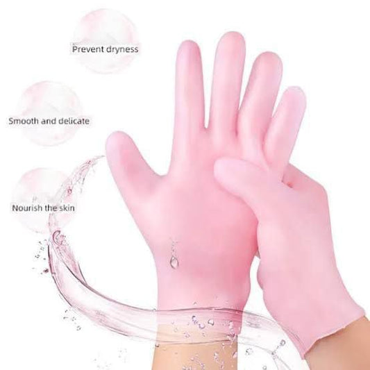 (Combo Pack) Moisturizing Glove and Socks Set, Silicone Gel Spa Socks For Dry Cracked Skin & Silicone Jelly Socks Gel Moisturizing Socks Foot Care Protector