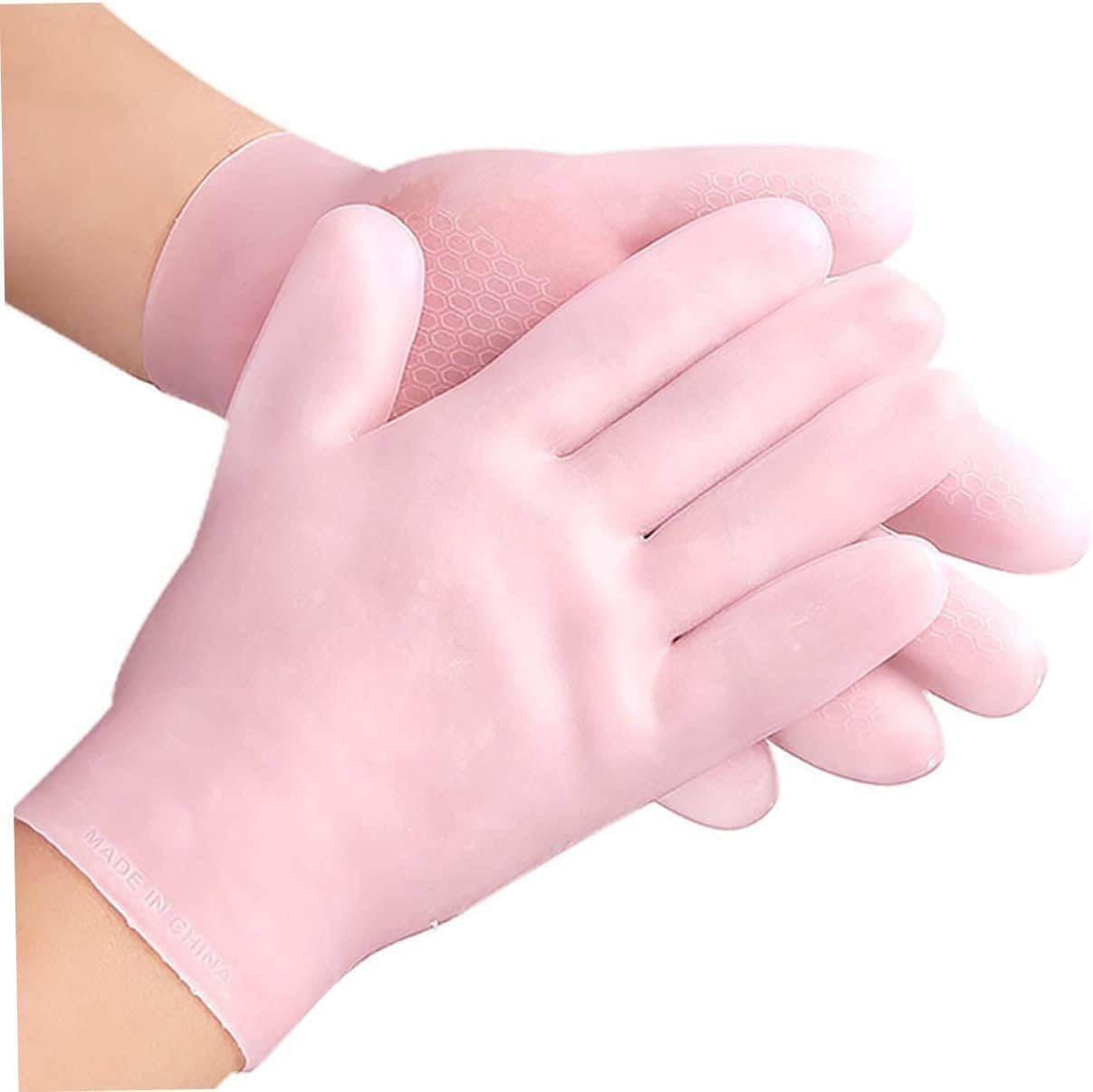 (Combo Pack) Moisturizing Glove and Socks Set, Silicone Gel Spa Socks For Dry Cracked Skin & Silicone Jelly Socks Gel Moisturizing Socks Foot Care Protector